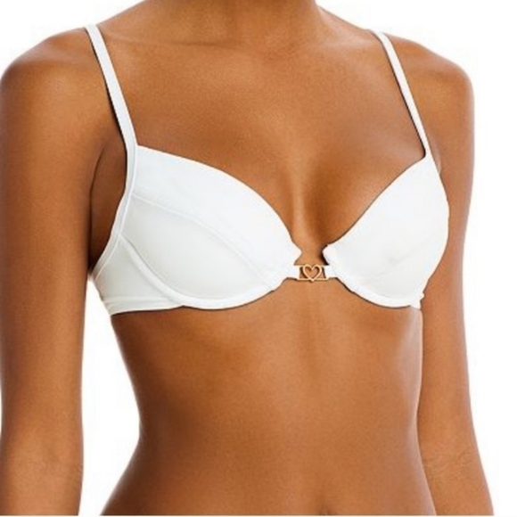 New L*SPACE Stardust White Swim Bikini Top NWT Large - Picture 5 of 9